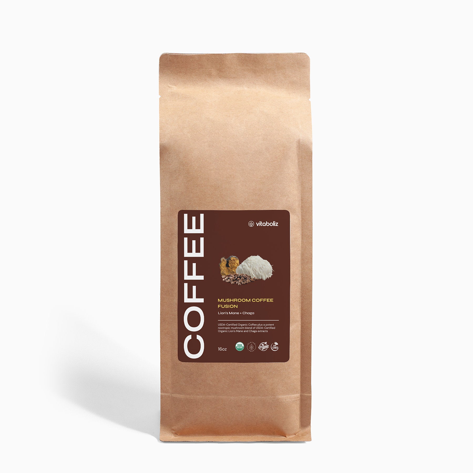 Mushroom Coffee Fusion - Lion’s Mane & Chaga 16oz